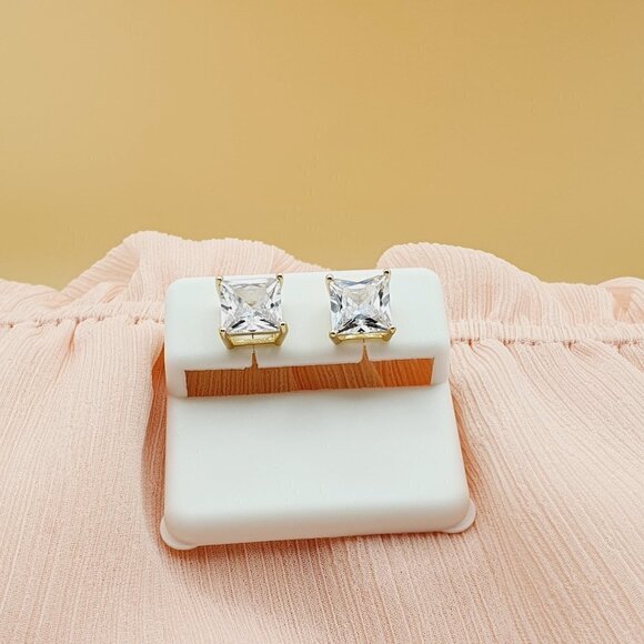 "8MM S925 Sterling Silver CZ Stud Earrings for Women/Girl, US19251037 - Picture 8 of 11